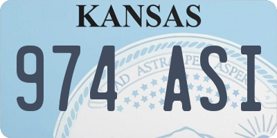 KS license plate 974ASI