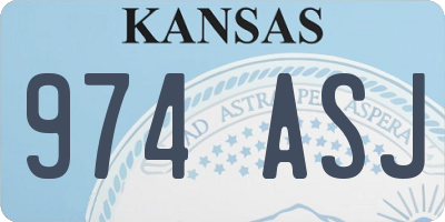 KS license plate 974ASJ