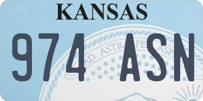 KS license plate 974ASN