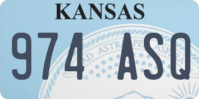 KS license plate 974ASQ