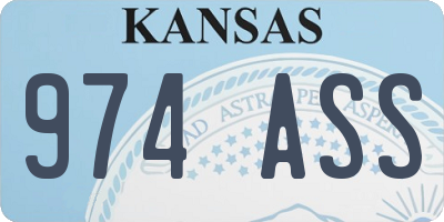 KS license plate 974ASS