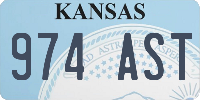 KS license plate 974AST