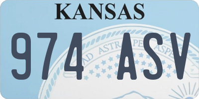 KS license plate 974ASV