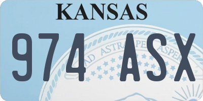 KS license plate 974ASX