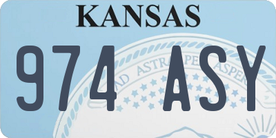 KS license plate 974ASY