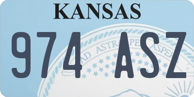 KS license plate 974ASZ