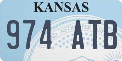 KS license plate 974ATB