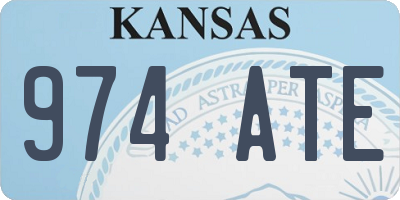 KS license plate 974ATE