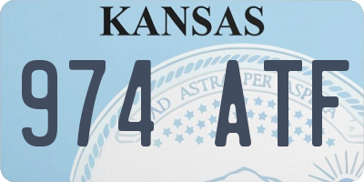 KS license plate 974ATF