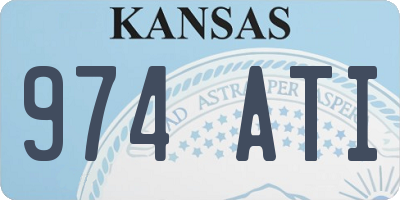 KS license plate 974ATI