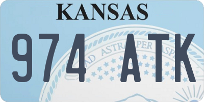 KS license plate 974ATK
