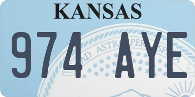 KS license plate 974AYE