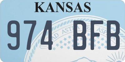 KS license plate 974BFB
