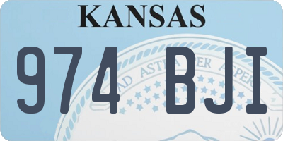 KS license plate 974BJI