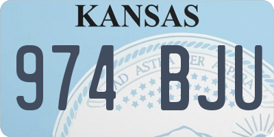 KS license plate 974BJU