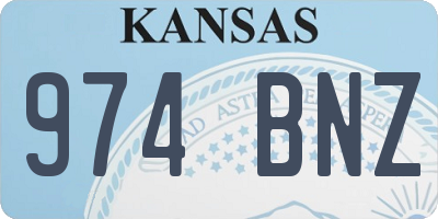 KS license plate 974BNZ