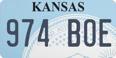 KS license plate 974BOE