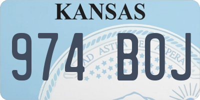 KS license plate 974BOJ