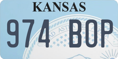 KS license plate 974BOP