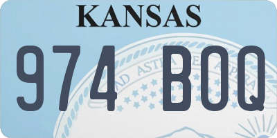 KS license plate 974BOQ