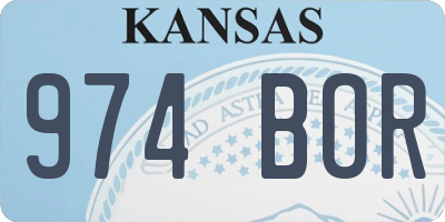 KS license plate 974BOR
