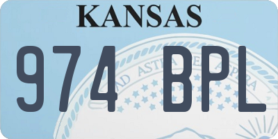 KS license plate 974BPL