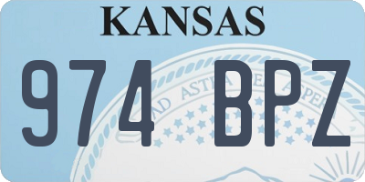 KS license plate 974BPZ
