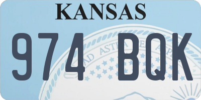 KS license plate 974BQK