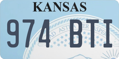 KS license plate 974BTI