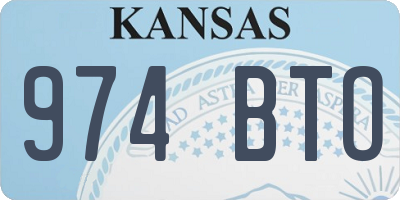 KS license plate 974BTO
