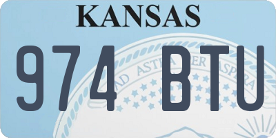 KS license plate 974BTU