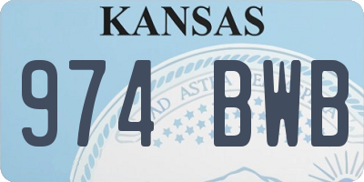 KS license plate 974BWB