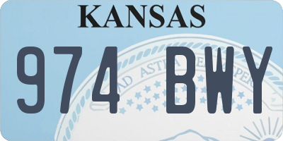 KS license plate 974BWY