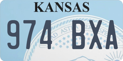 KS license plate 974BXA