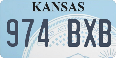 KS license plate 974BXB