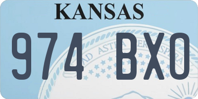 KS license plate 974BXO