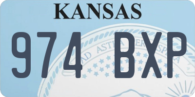 KS license plate 974BXP