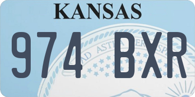 KS license plate 974BXR