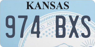 KS license plate 974BXS