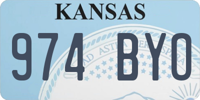 KS license plate 974BYO