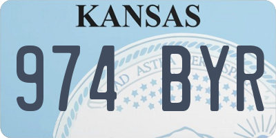 KS license plate 974BYR