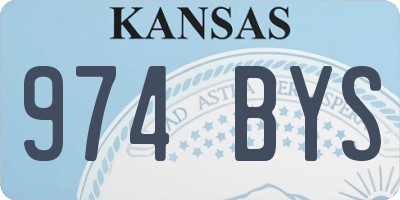 KS license plate 974BYS