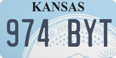 KS license plate 974BYT