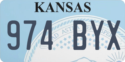 KS license plate 974BYX