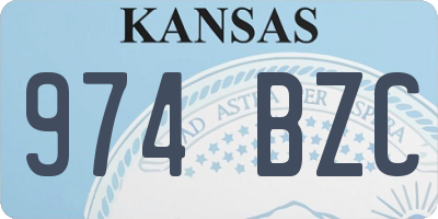 KS license plate 974BZC