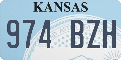 KS license plate 974BZH