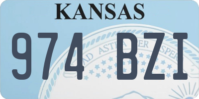 KS license plate 974BZI