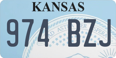 KS license plate 974BZJ