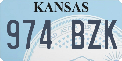 KS license plate 974BZK