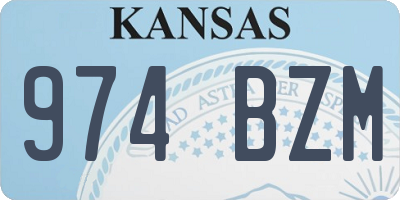 KS license plate 974BZM